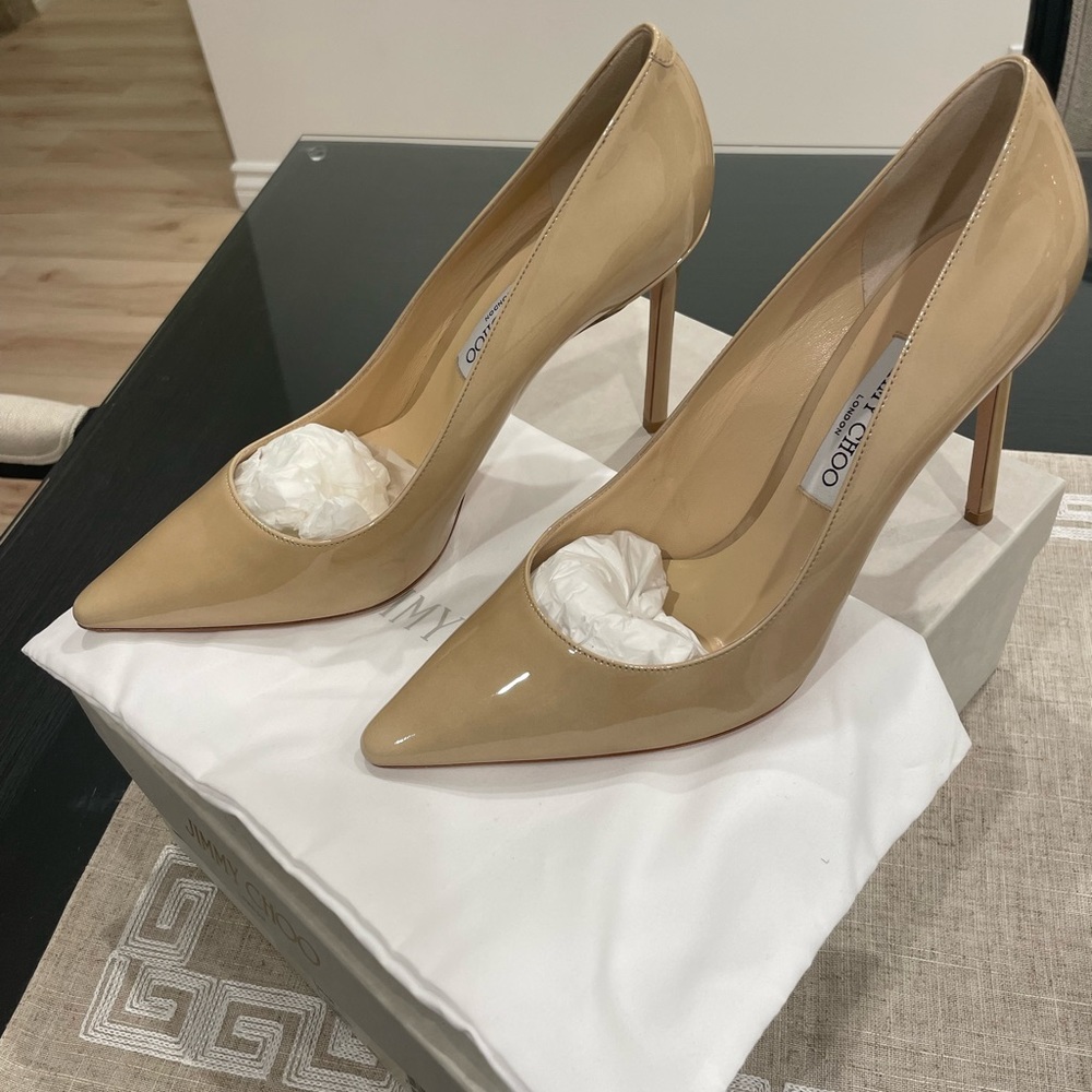 Jimmy Choo Romy 100 Patent Leather Pointy Toe Pumps size 41 Brand New!